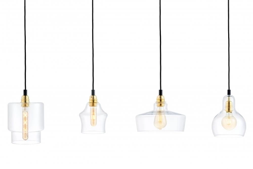 Lampa wisząca czteropunktowa LONGIS GOLD 4 na listwie, Kaspa