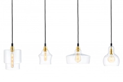 Lampa wisząca czteropunktowa LONGIS GOLD 4 na listwie, Kaspa