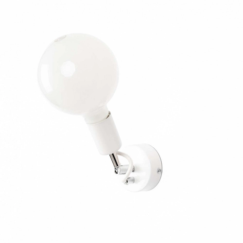 Biała lampa ścienna Loft Metal Compact kinkiet KOLOROWE KABLE