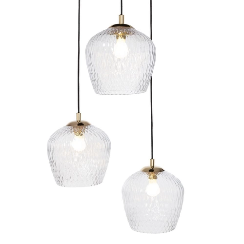 Lampa wisząca trzypunktowa VENUS 3 transparentna, na plafonie, Kaspa