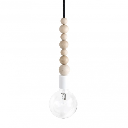 Loft Sfarer biała lampa wisząca KOLOROWE KABLE