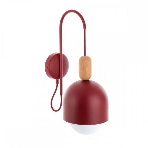 Lampa ścienna Loft Ovoi kinkiet burgundowy KOLOROWE KABLE