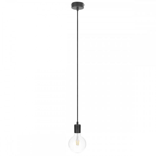 Czarna lampa wisząca loft metal line pojedynczy zwis na kablu KOLOROWE KABLE