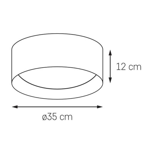 Plafon VERO S czarny, 35 cm, czarne wnętrze, Kaspa