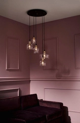 Lampa wisząca pięciopunktowa LONGIS GOLD 5 na plafonie, Kaspa