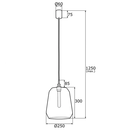 Lampa wisząca szklana czarna Irun
