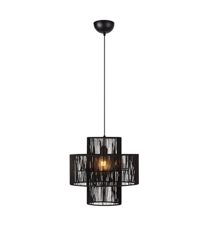 Lampa wisząca SOGA 1 czarna z juty Markslojd