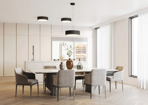 Plafon VERO L czarny, 45 cm, czarne wnętrze, Kaspa