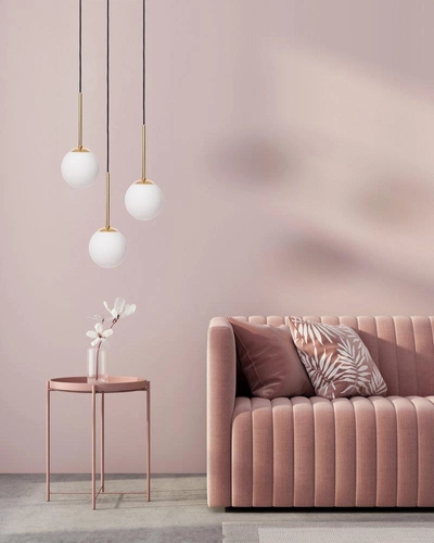 Lampa wisząca trzypunktowa LAMIA 3 złoto, czarny przewód, Kaspa