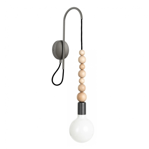 Lampa ścienna Loft Sfarer ciemnoszary strukturalny kinkiet KOLOROWE KABLE