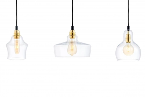 Lampa wisząca trzypunktowa LONGIS GOLD 3 na listwie, Kaspa