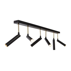 Reflektor sufitowy sześciopunktowy LARS 6, czarny, Kaspa