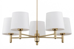 Żyrandol złoty z abażurami białymi Ponte Plus duży