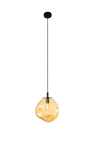 Lampa wisząca AVIA BLACK M bursztynowa, 30 cm, Kaspa