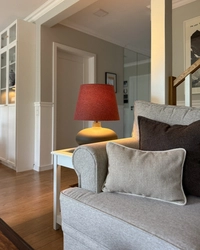 Lampa stołowa SAWA CLASSIC ceglasty melanż, grafitowa podstawa, Kaspa