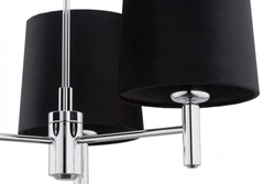 Żyrandol z abażurami czarnymi Bolzano Plus 3 chrom