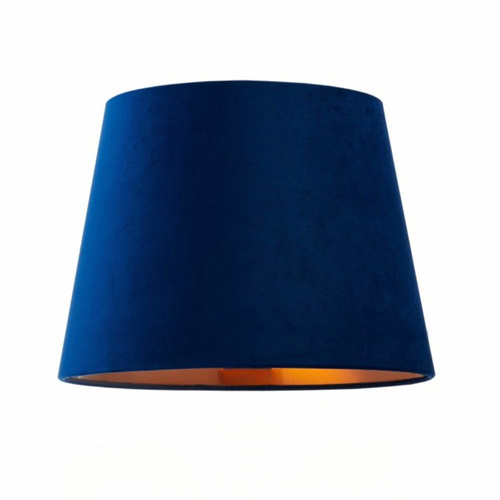 Abażur do lampy stołowej SAWA VELVET KASPA granatowy miedź