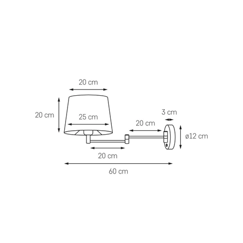 Kinkiet MOVE szampan, czarne wykończenie, na wysięgniku, Kaspa
