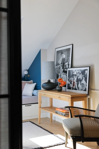 Lampa stołowa SAWA CLASSIC XL błękitny melanż, grafitowa podstawa, Kaspa