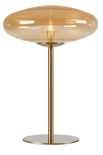 Lampa stołowa LOCUS bursztynowe szkło podstawa z mosiądzu 40 cm Markslojd 