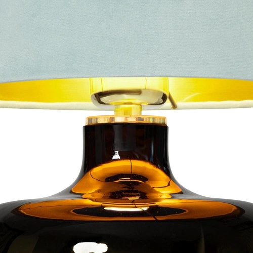 Lampa stołowa LORA miętowa, czarna podstawa, Kaspa