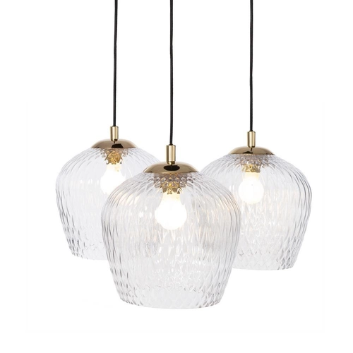 Lampa wisząca trzypunktowa VENUS 3 transparentna, na plafonie, Kaspa