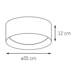 Plafon VERO S czarny, 35 cm, czarne wnętrze, Kaspa
