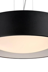 Lampa wisząca VERO czarna, 45 cm, srebrne wnętrze, Kaspa