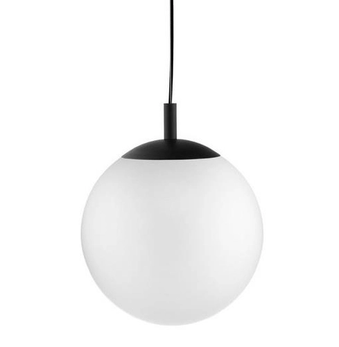 Lampa wisząca ALUR M czarna, biały klosz, 30 cm, Kaspa