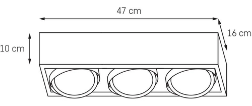 Reflektor sufitowy trzypunktowy CUBE III czarny, Kaspa