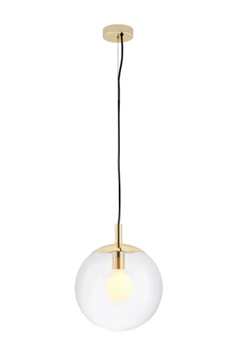Lampa wisząca ALUR S złota, transparentny klosz, 25 cm, Kaspa