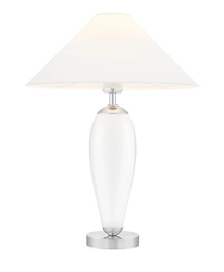Lampa stołowa REA SILVER biała, z białą podstawą, Kaspa