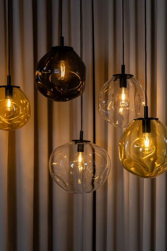 Lampa wisząca AVIA BLACK L transparentna, 40 cm, Kaspa