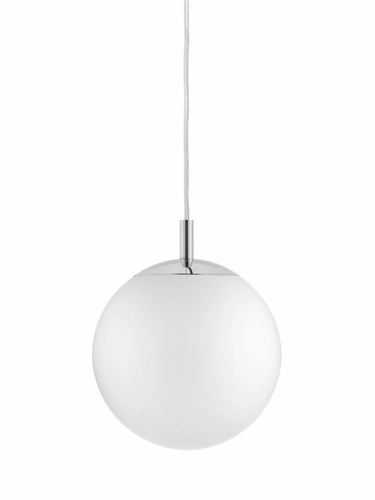 Lampa wisząca ALUR S chrom, biały klosz, 25 cm, Kaspa