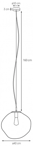Lampa wisząca AVIA L przydymiona, 40 cm, Kaspa