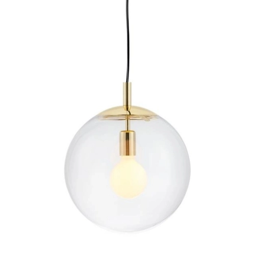 Lampa wisząca ALUR L złota, transparentny klosz, 40 cm, Kaspa