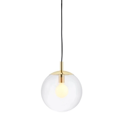 Lampa wisząca ALUR S złota, transparentny klosz, 25 cm, Kaspa