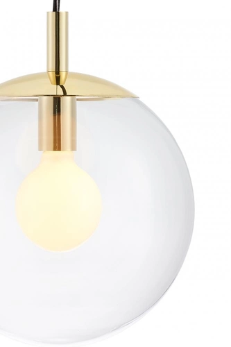 Lampa wisząca ALUR S złota, transparentny klosz, 25 cm, Kaspa