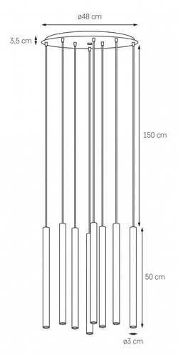Lampa wisząca LED ROLL LAMPA WISZĄCA 8 biała, Kaspa