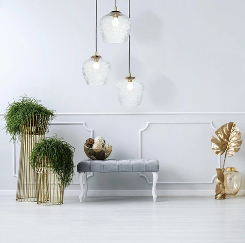 Lampa wisząca trzypunktowa VENUS 3 transparentna, na plafonie, Kaspa