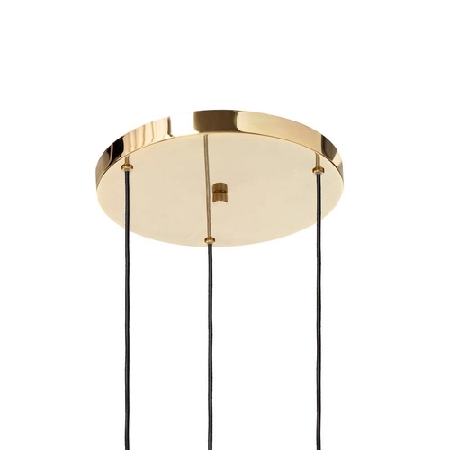 Lampa wisząca trzypunktowa LAMIA 3 złoto, czarny przewód, Kaspa