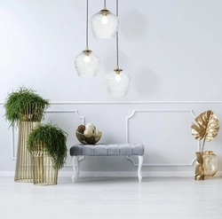 Lampa wisząca trzypunktowa VENUS 3 transparentna, na plafonie, Kaspa