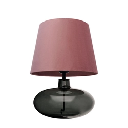 Lampa stołowa SAWA VELVET NEW pudrowy róż, przydymiona podstawa, Kaspa
