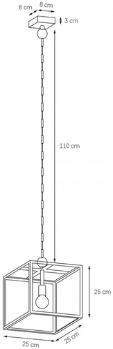 Lampa wisząca pojedyncza VITA S KASPA klatka chrom