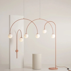 Lampa wisząca UNA 4 koral duża ALDEX