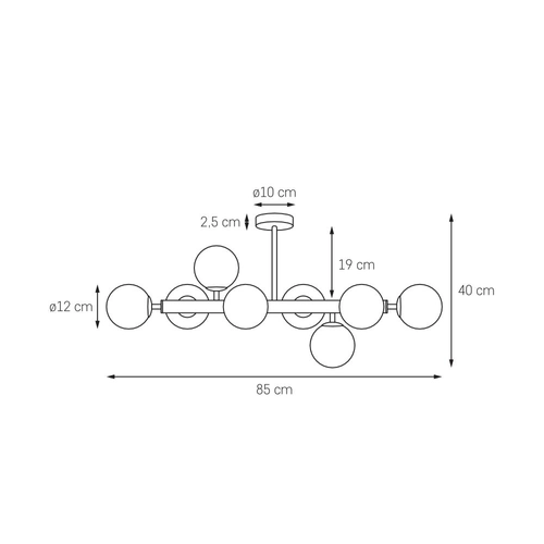 Lampa przysufitowa CUMULUS 3 czarna, Kaspa