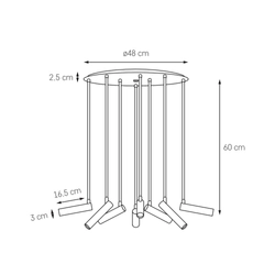 Lampa sufitowa wieloramienna LARS 8 czarna, na plafonie, Kaspa