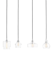 Lampa wisząca czteropunktowa LONGIS CHROM 4 na listwie, Kaspa