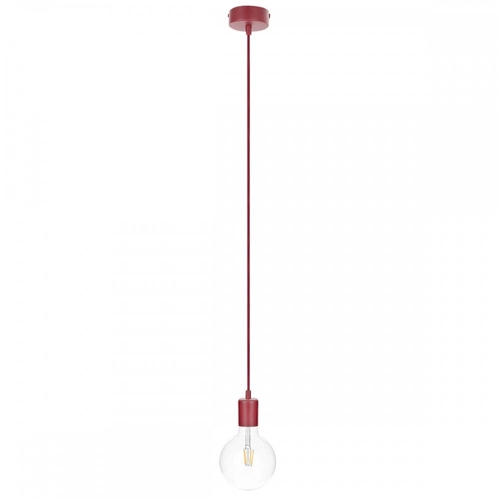Burgundowa lampa wisząca loft metal line pojedynczy zwis na kablu KOLOROWE KABLE