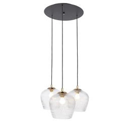 Lampa wisząca trzypunktowa VENUS 3 transparentna, na plafonie, Kaspa
